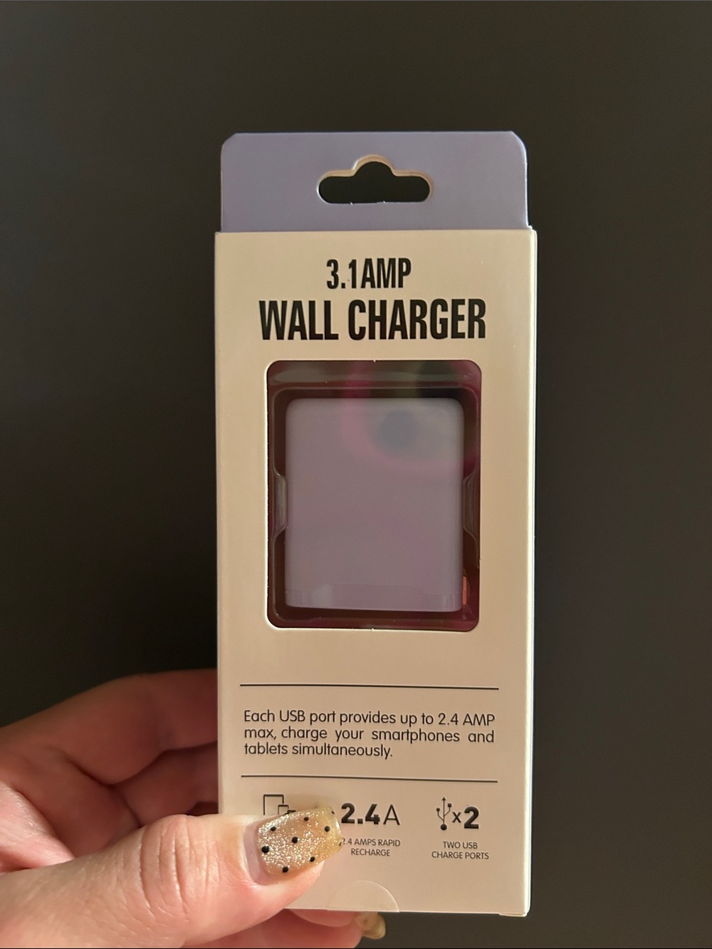 3.1A Wall Charger USB Power Adapter - Lavender Pink